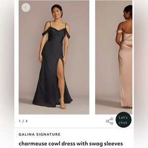 Black Satin Bridesmaid Dress